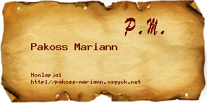 Pakoss Mariann névjegykártya